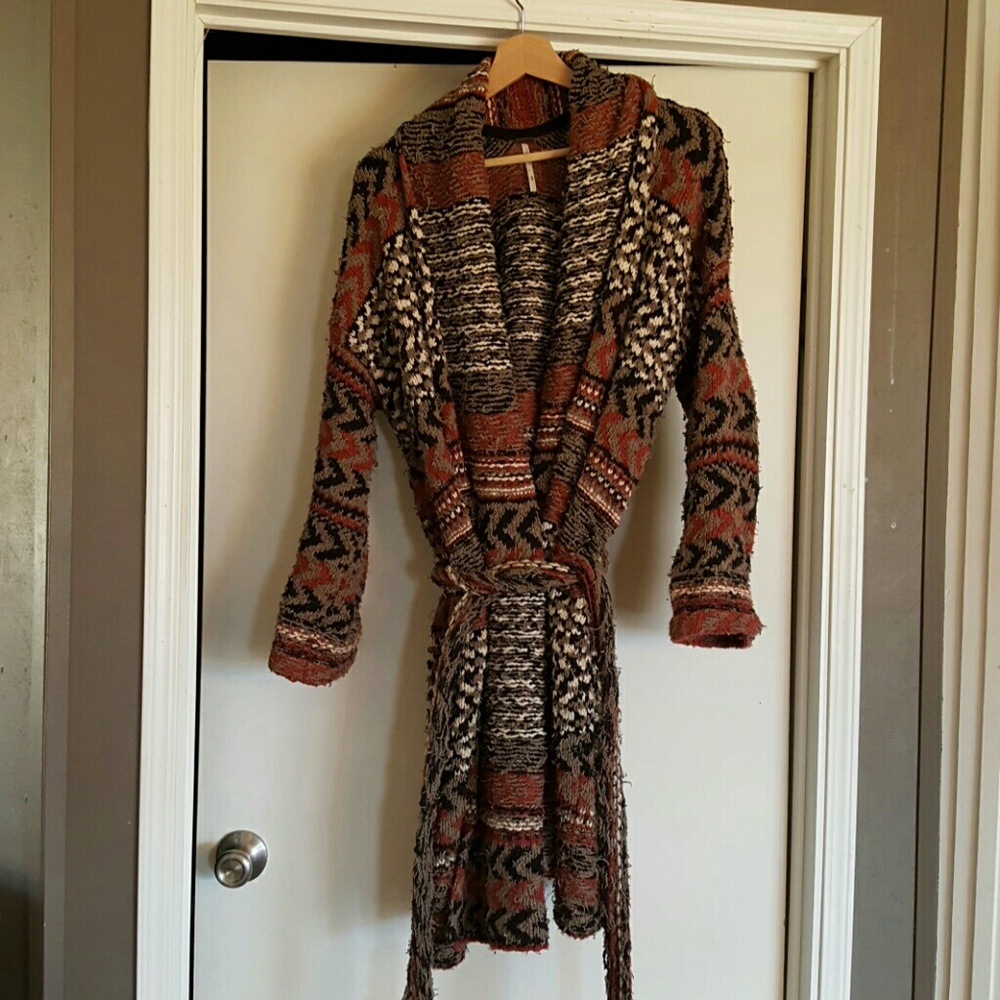 Free People Iona Boho Bohemian Sweater Jacket